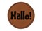 Hallo Dutch and German Greeting Hello Round Iron-On Engraved Faux Leather Patch Applique - 2.5"